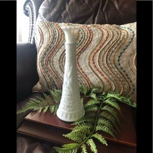 Vintage Stars & Bars Patterned Milk Glass Bud Vase